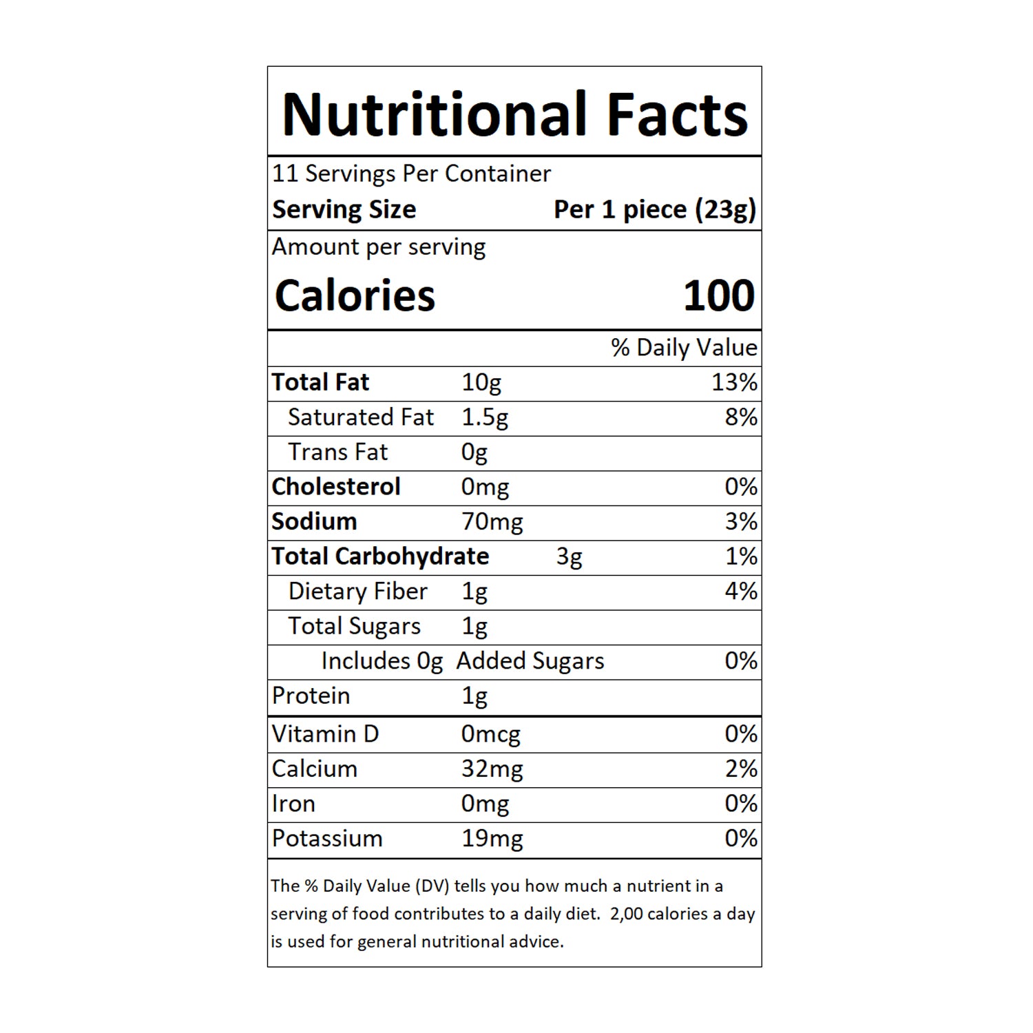 Sable & Rosenfeld - Tipsy Tapas Sweet Pepper Nutritional Facts: A detailed nutrition label showcasing serving size, calorie count, fat content, sodium levels, and carbohydrate details. These gourmet sweet peppers are perfect for tapas, charcuterie boards, and cocktails, offering a delicious balance of sweetness and tang.